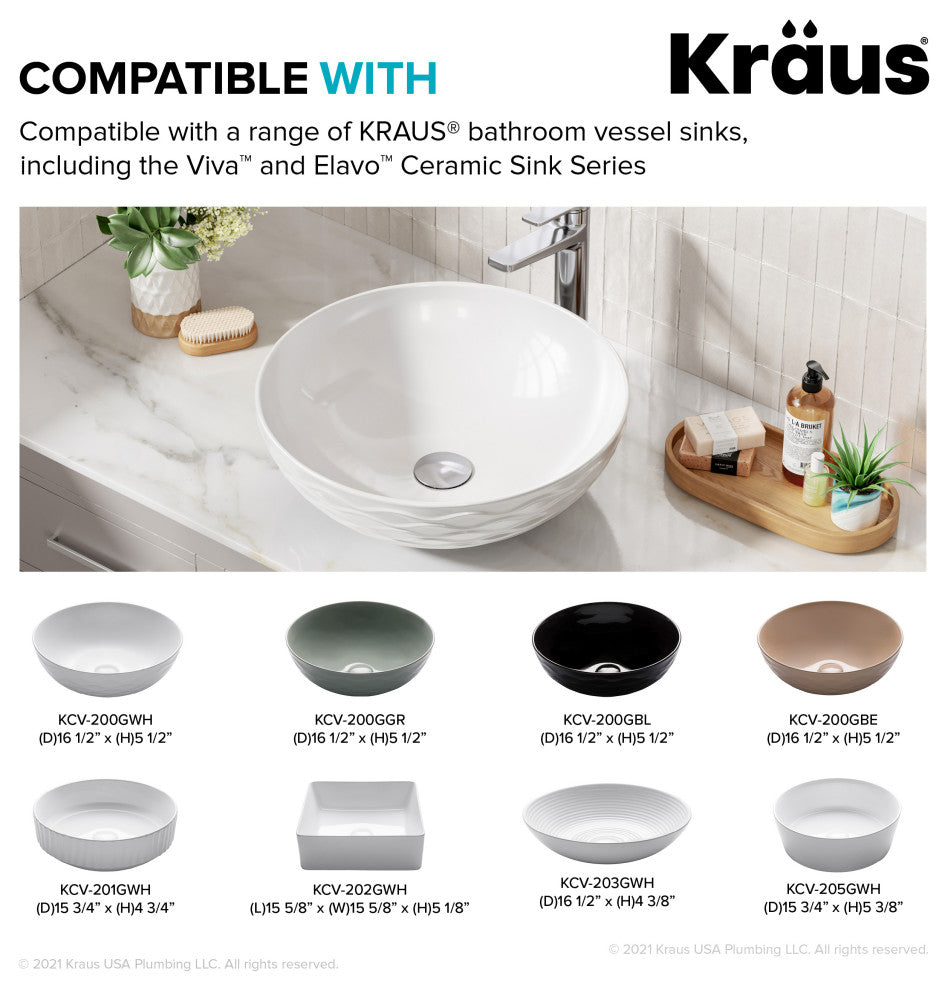 Pop Up Drain With Extended Thread, Chrome