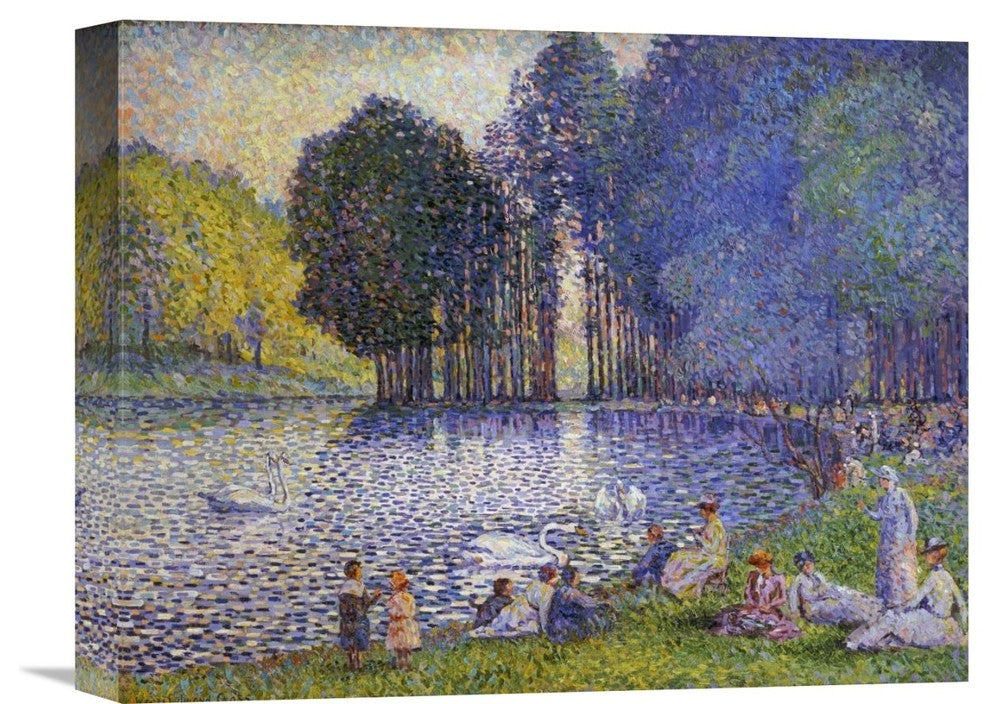 "The Lake In The Bois De Boulogne" Canvas Giclee by Henri Edmond Cross, 16"x13"