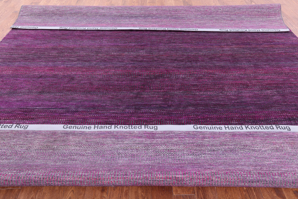 11' Square Wool and Silk Super Savannah Gabbeh Hand-Knotted Rug Q8988