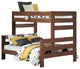Jericho Mahogany Brown Wooden Bunk Beds, Mahogany, Twin Over Full