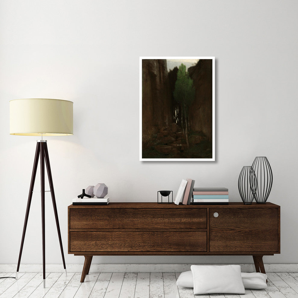 "Quell in einer Felsschlucht (Spring in a Narrow Gorge)" Paper Art, 30"x42"