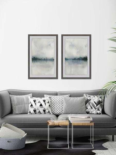 Cloudy Lake Diptych, Set of 2, 24x36 Panels