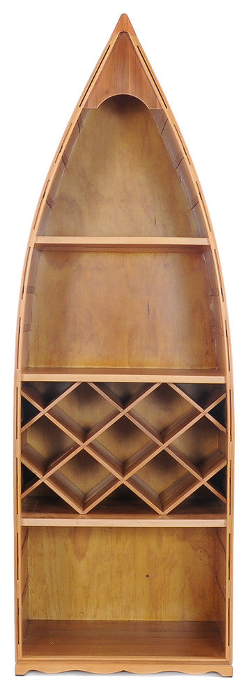 Canoe Wine Shelf handmade wooden boat