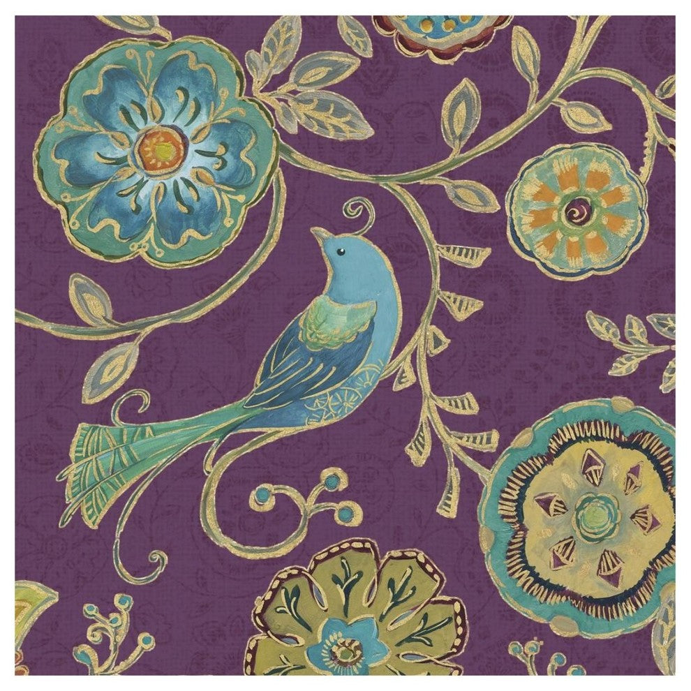 "Bohemian Wings VII Aubergine" Digital Paper Print by Daphne Brissonnet, 20"x20"