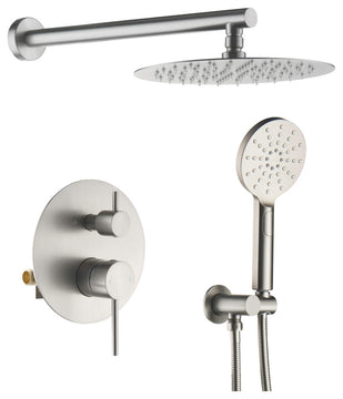 Circular Pressure 2-Function Shower System, Rough-In Valve, Brushed Nickel