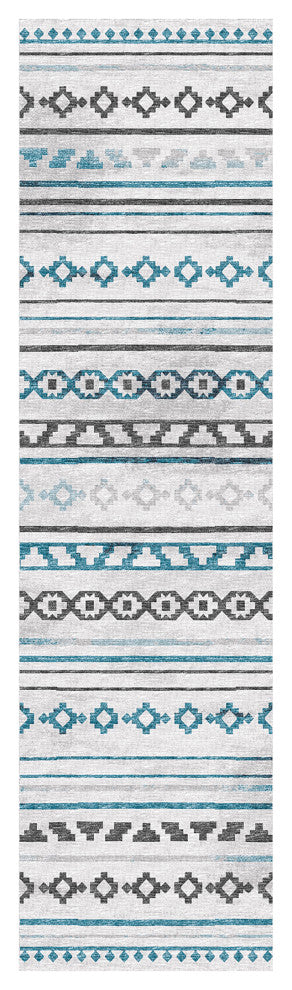 Indoor/Outdoor Sedona SN10 Tin Machine Washable 2'3" x 7'6" Runner Rug
