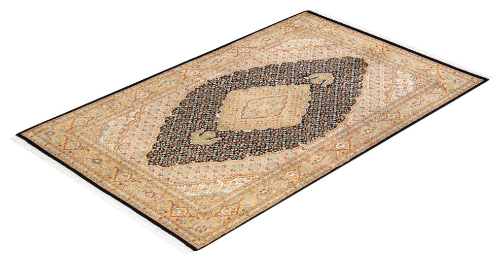 Waw One-of-a-Kind Hand-Knotted Area Rug Black, 4'7"x7'4"