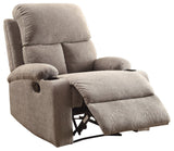 Benzara BM154336 Homely Arcadia Glider Recliner , Gray Linen