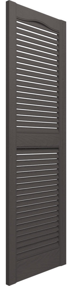 Standard Cathedral 2-Equal Louver Shutters, Musket Brown, 12"Wx48"H