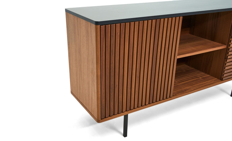 Modrest Maggie Modern Walnut and Grey Buffet