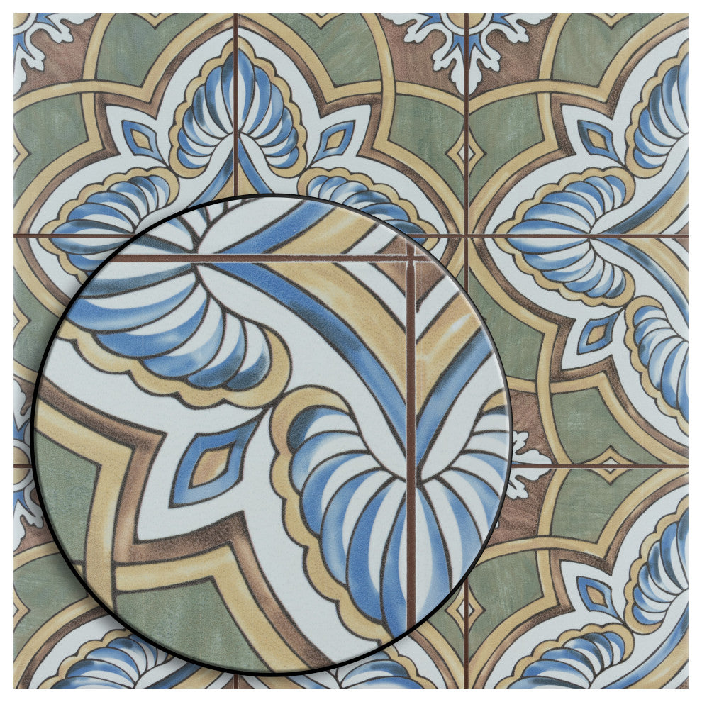 Harmonia Classic Ceramic Floor and Wall Tile, Grove Green