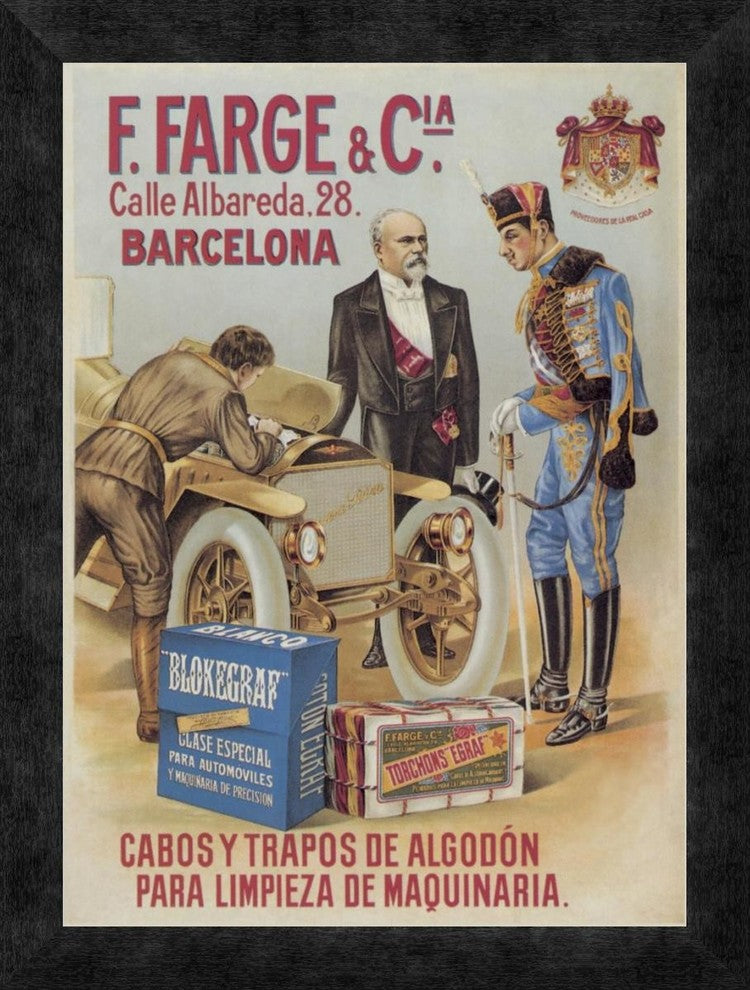 "F. Farge" Framed Canvas Giclee, 14"x20"