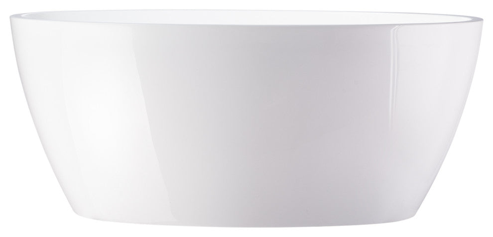 59"x32" Acrylic Freestanding Soaking Bathtub, White/Polished Chrome