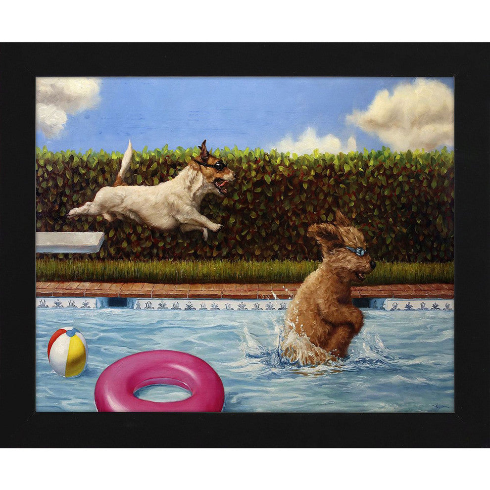 Pool Party II Non-Glass Framed Art