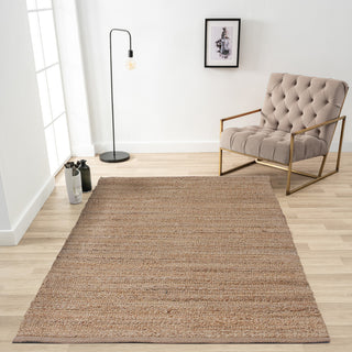 Tan Organic Jute Area Rug, 7'9" X 9'9"
