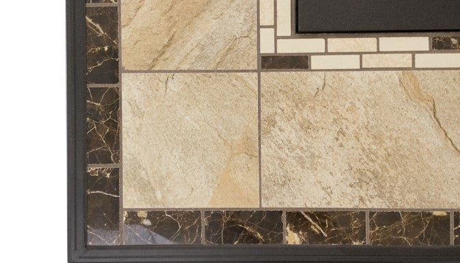 Square Tile Fire Pit In Bronze