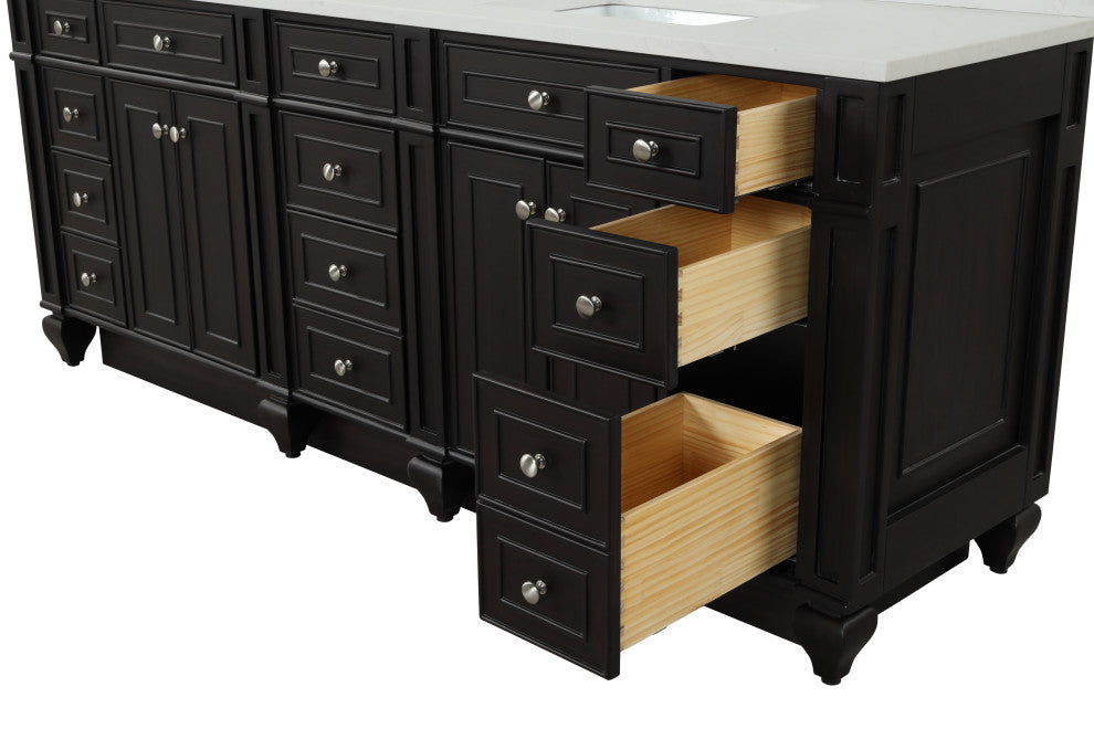 Winston Traditional Espresso 84" Double Vanity