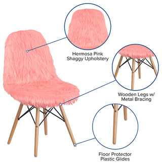 Hermosa Pink Shaggy Chair