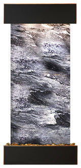 Cascade Springs Water Fountain, Black Spider Marble, Blackened Copper, Square