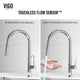 VIGO Greenwich 18" H Single Handle Pull-Down Sprayer Kitchen Faucet, Chrome, Touchless, Without Extras