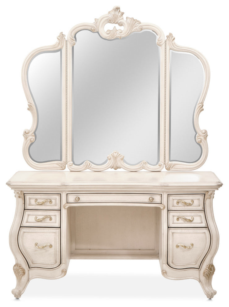 Platine de Royale Vanity & Mirror Set - Champagne