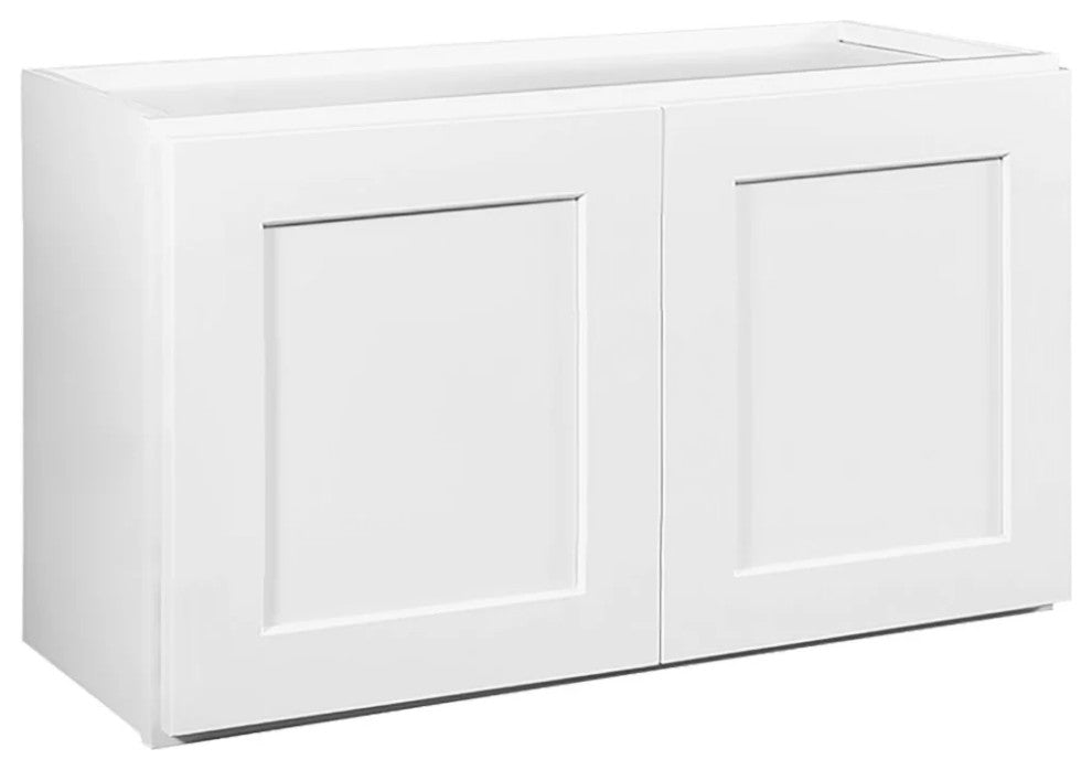 Wall Pantry Cabinet, Handless Doors With Plenty Storage Space, White Finish