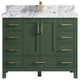 Malibu 42 Single Sink Bath Vanity in Lafayette Green 2" Calacatta Poanazzo