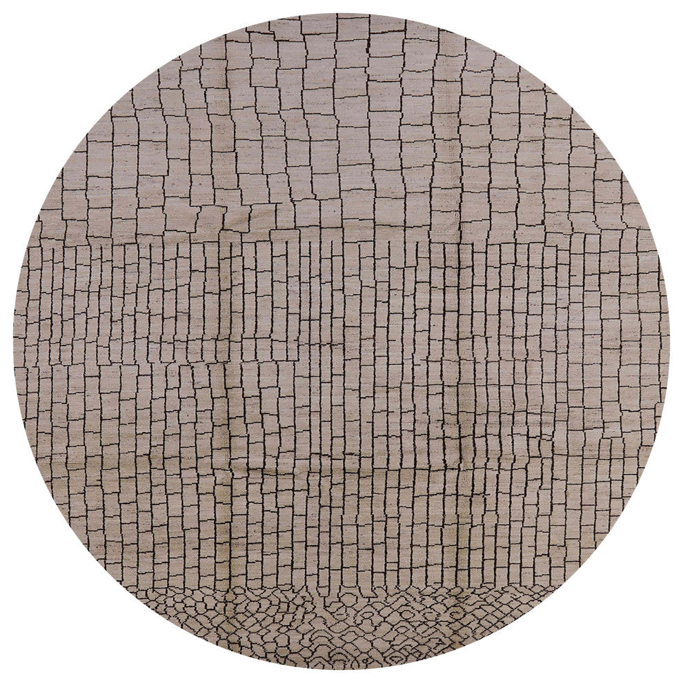 Ahgly Company Indoor Round Mid-Century Modern Area Rugs, 7' Round