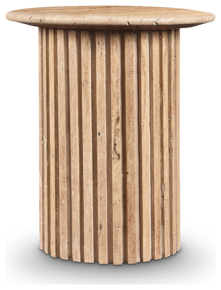 Genoa Marble End / Side Table, Beige