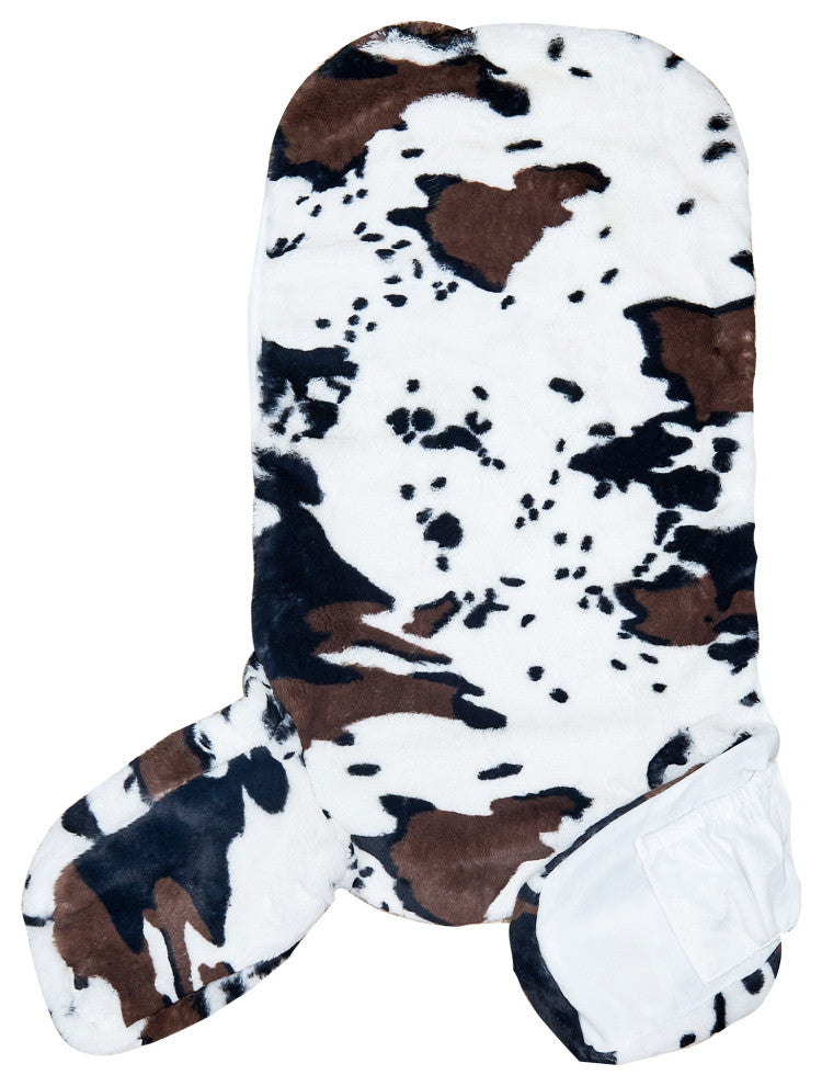 Home Soft Things Animal Pattern FauxFur Bedrest Shell, NO INSERT, Cows Flowers, 28" X 30" X17"