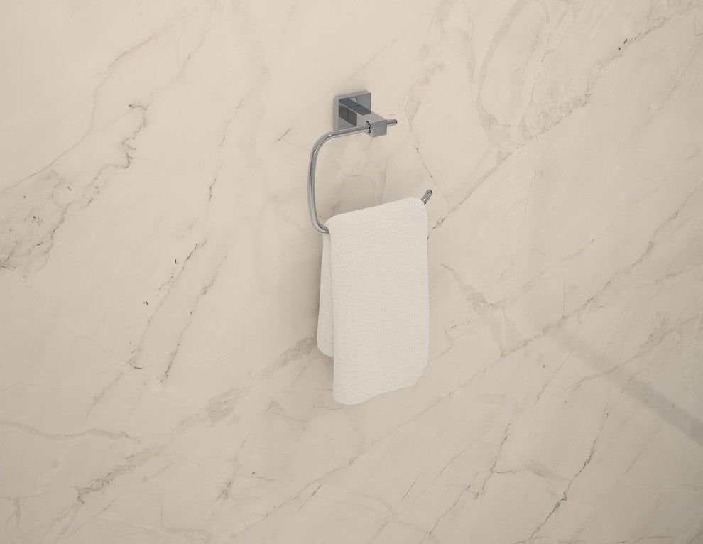 Duro Hand Towel Ring with Mounting Hardware, Chrome