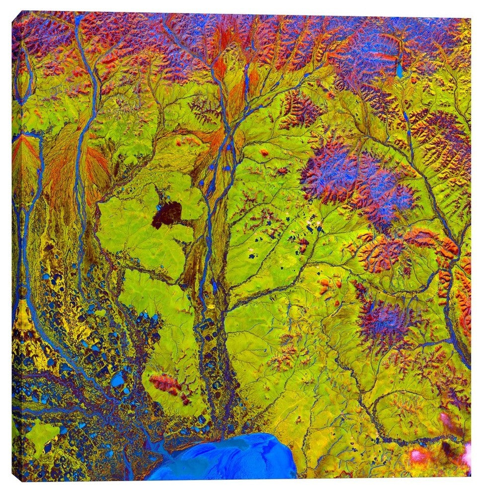 Epic Graffiti "Earth As Art: Siberian Ribbons" Giclee Canvas Wall Art, 18"x18"