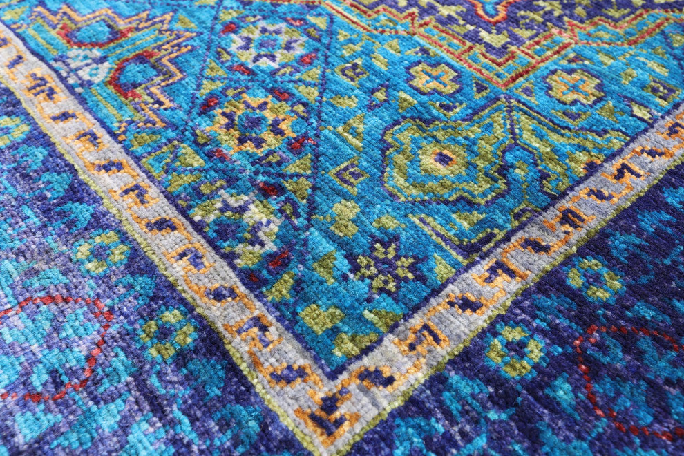 2' 8" X 8' 1" Runner Mamluk Geometric Handmade Wool Rug - Q12285