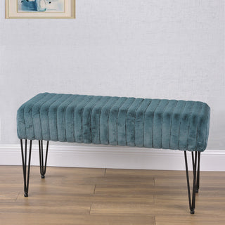 Serenta Super Mink Ottoman, Dark Teal, 46''x16''x22''