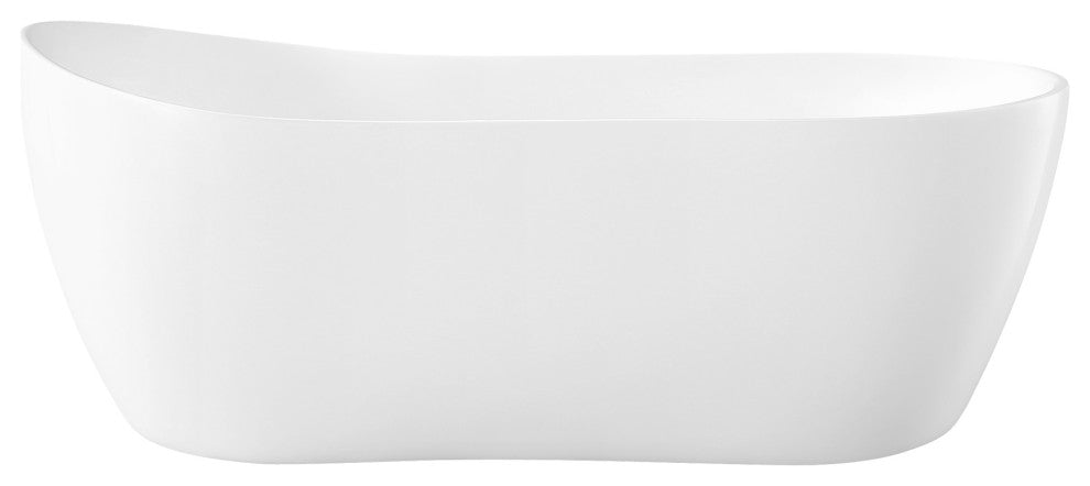 OVE Decors Isaac 58" Acrylic Slipper Flatbottom Non-Whirlpool Bathtub in White