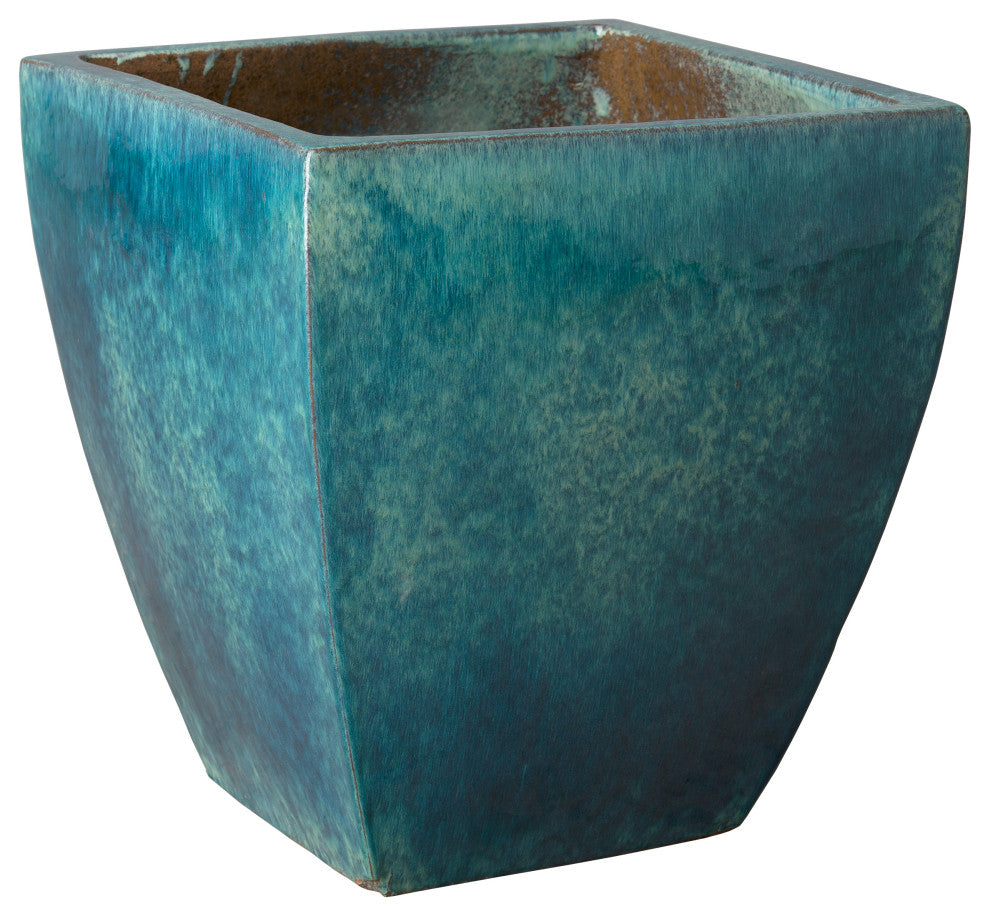21 In Teal Ceramic Square Planter