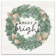 Merry and Bright Wreath 12x12 Canvas Wall Art