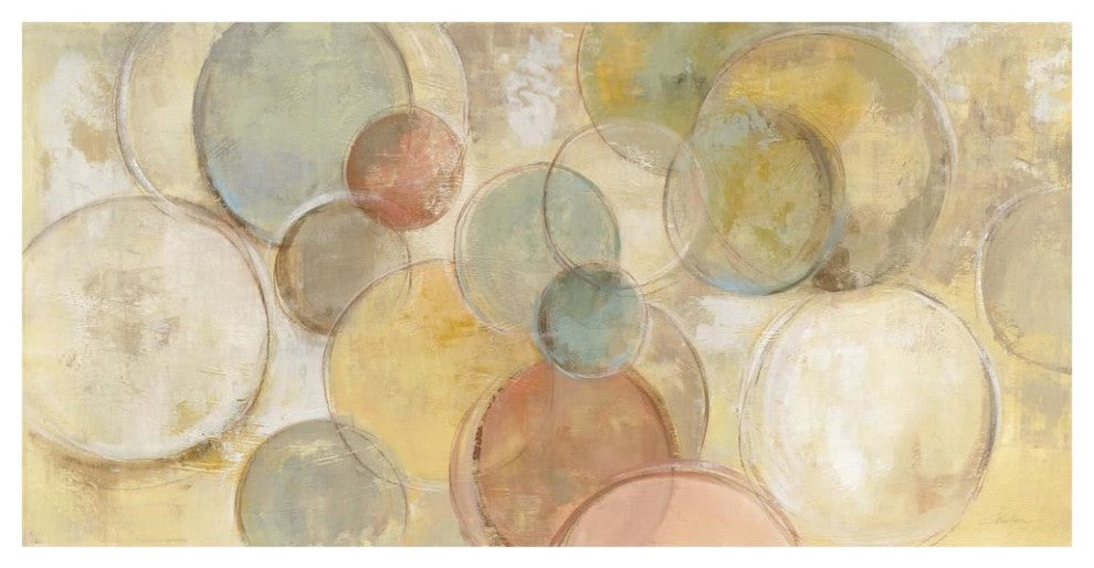 "Fresco Bubbles" Digital Paper Print by Silvia Vassileva, 62"x32"