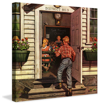 "Flowers for Teacher" Painting Print on Canvas by Stevan Dohanos