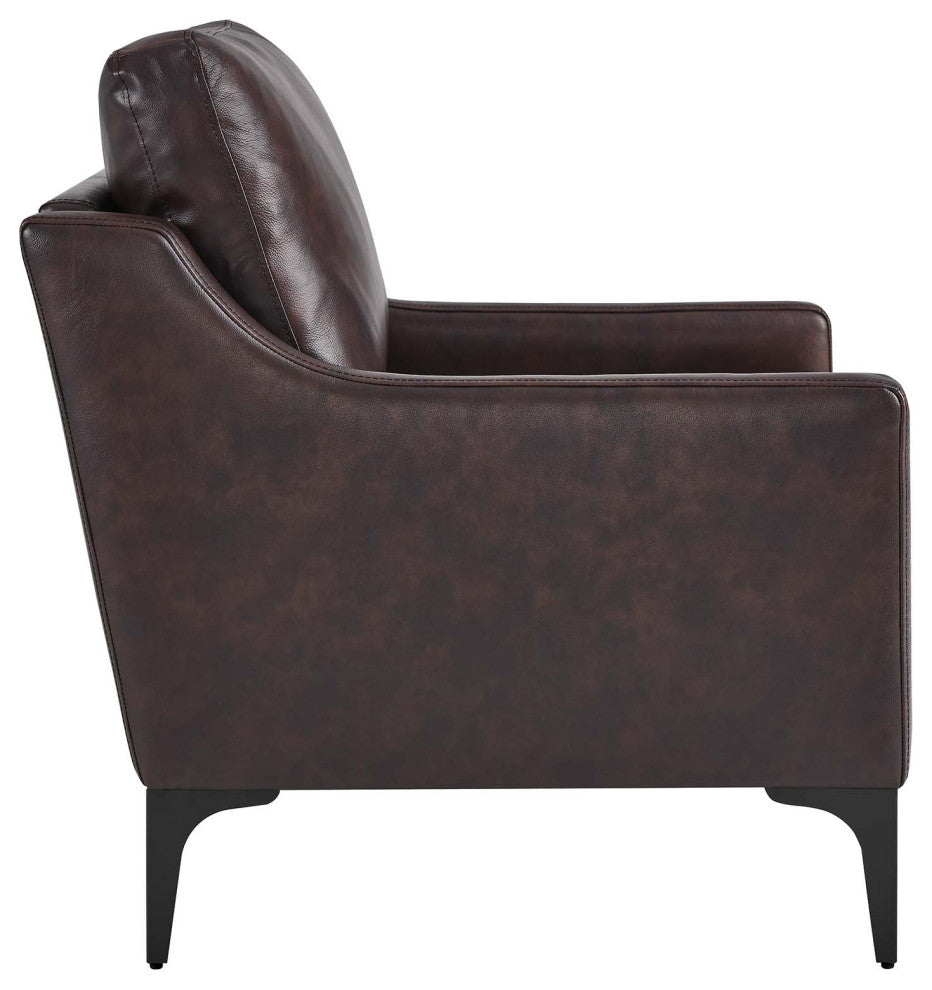 Corland Leather Armchair, Brown