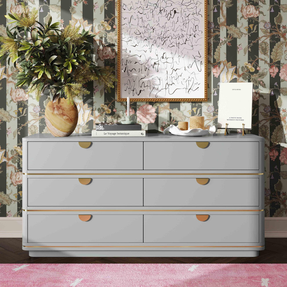 Julieta Grey 6 Drawer Dresser - Grey