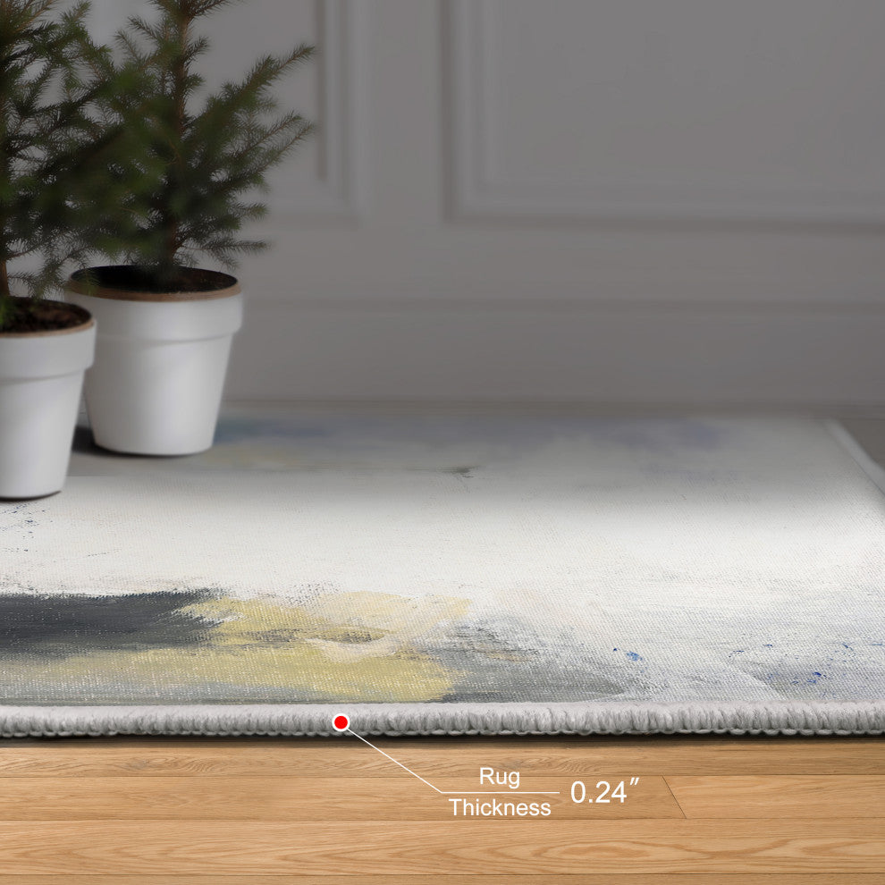 A New Dawn Abstract Art Area Rug, 5'x7.5'