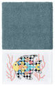 Linum Home Textiles Turkish Cotton Feliz Embellished Hand Towel, Teal