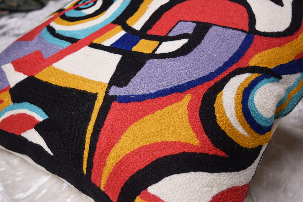 Kandinsky Improvisation Modern Decorative Pillow Cover Black Abstract 18x18