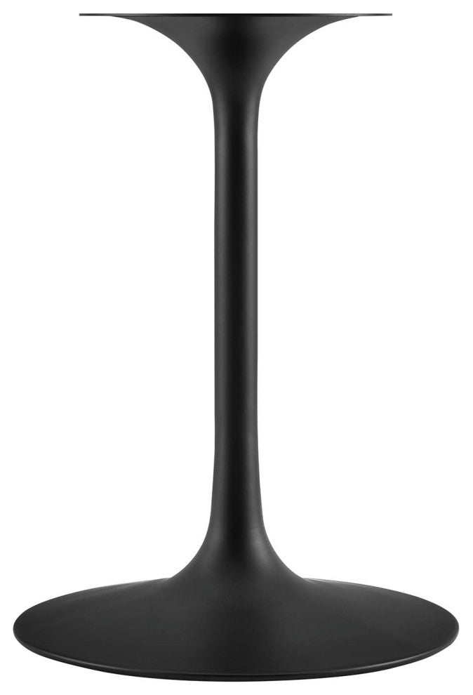 Lippa 36" Round Artificial Travertine Dining Table, Black Travertine
