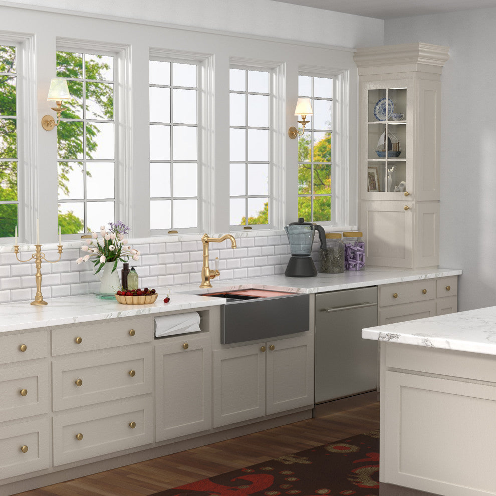 Farmhouse Apron T-304 Stainless Steel Deep Basin Kitchen Sink, Gunmetal Black, 30x22x10 in