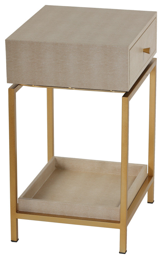 Cortesi Home Everett End Table, Wooden With Iron Frame