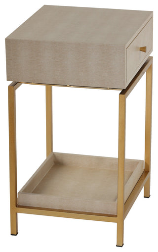 Cortesi Home Everett End Table, Wooden With Iron Frame