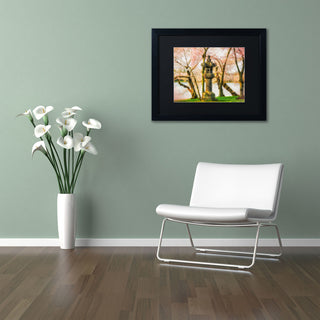 'Japanese Stone Lantern' Matted Framed Canvas Art by Lois Bryan