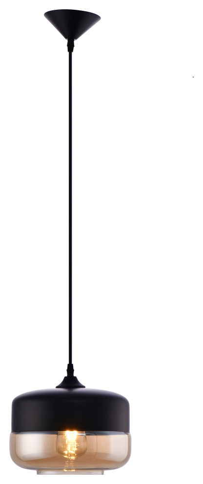Lazzur Acolin 1 Light 10" Matte Black Pendant